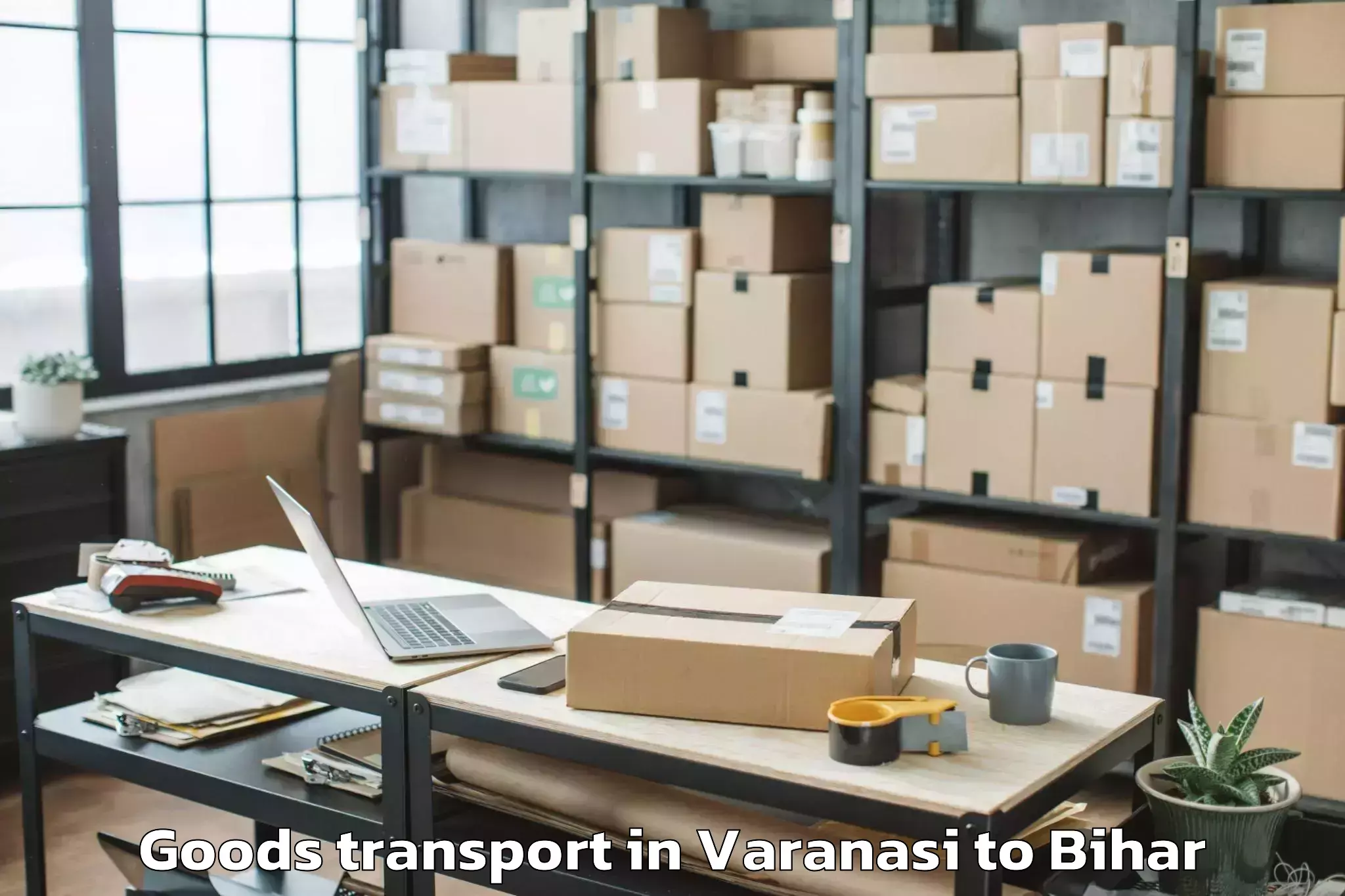 Top Varanasi to Bairgania Goods Transport Available